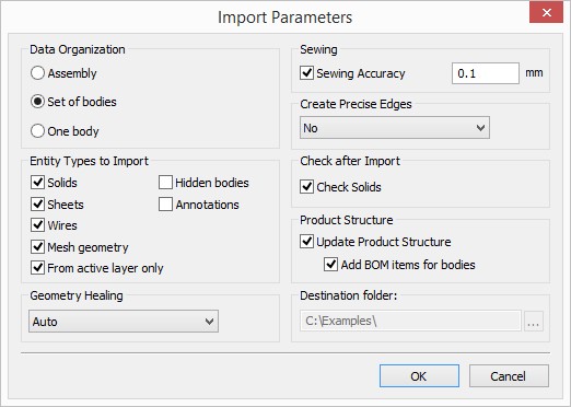 Service Commands And Tools > Importing Documents > IGES, STEP, Solid ...